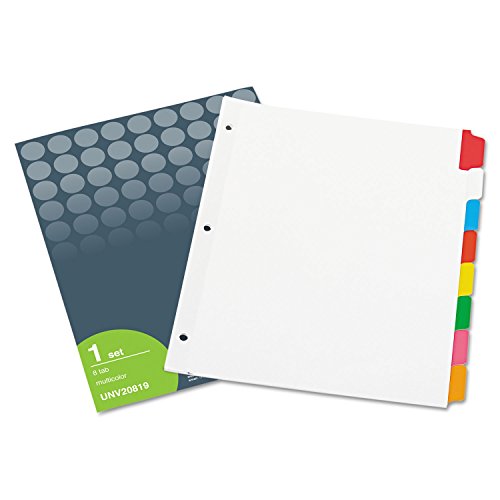 Universal Índice Deluxe para escrever/apagável, 5 abas, 28 x 21 cm, branco, abas sortidas, 1 conjunt