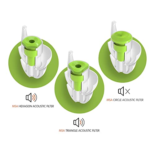 MSA SoundOut Ear Plugs for Sleeping | Reusable & Comfortable Side Sleeper Ear Plugs, Noise Reduction, Snoring | 2 x Hypoallergenic Earplugs, 3 Sets of Acoustic Filters, 1 x Travel Case