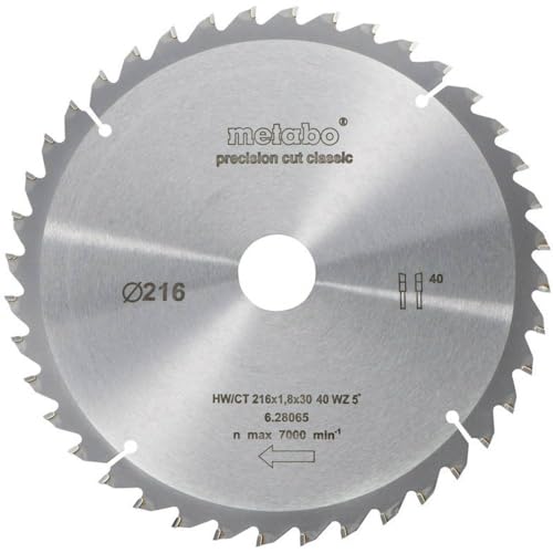 Metabo 628065000 HW/CT 216X30. 40 WZ 5 Circular Saw-Blade, Green