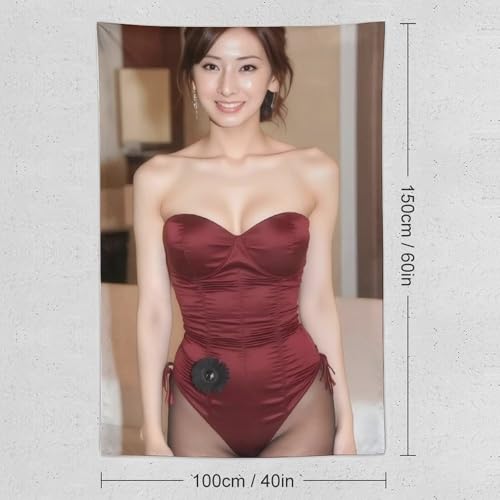 タペストリー北川景子 (18) インテリア 多機能壁掛け ファブリック装飾用品 おしゃれ モダンなアート 模様替え 部屋 窓カーテン 個性ギフト 新居祝い40"x60"