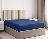 Queen Fitted Sheet - Single Fitted Deep Pocket Sheet - Fits Mattress Perfectly - Soft Wrinkle Free Sheet - 1 Fitted Sheet Only – Navy Blue