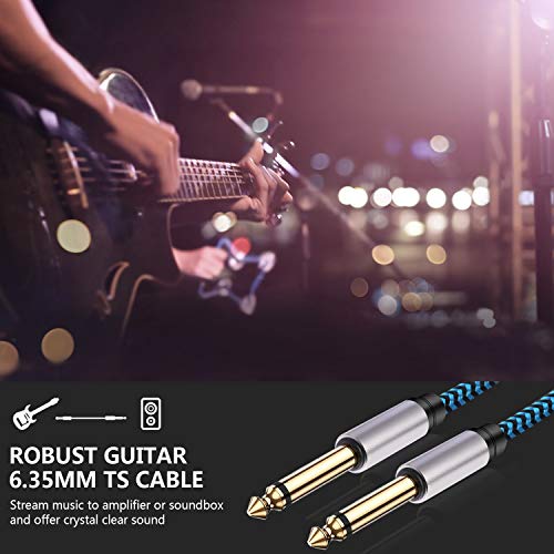 Hftywy 6.35Mm Guitar Cable 15 Ft 1/4 Inch Guitar Instrument Cable 6.35Mm (1/4) Ts To 6.35Mm (1/4) Trs Stereo Audio Cable Male To Male With Zinc Alloy Housing And Nylon Braid #TOP4