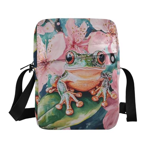 KLL Simple Shining Jewelry Frog messenger bag Vegan Leather crossbody bag men Travel Shoulder Handbags