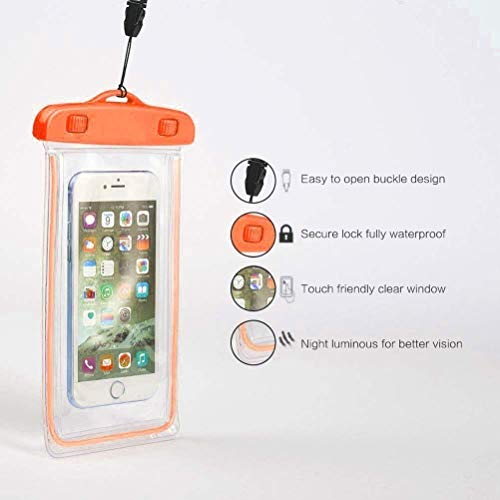 Image of LEAFED Waterproof Mobile Pouch, Underwater Dry Bag Compatible to All Smart Phone Screen Size Upto 6 Inchs Blue