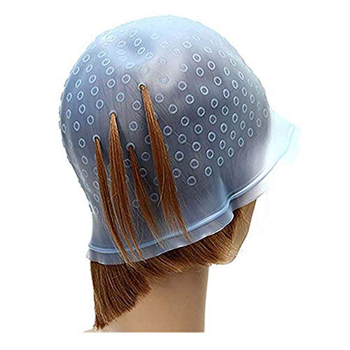 Preisvergleich Produktbild Silikon-Hervorhebungskappe Wiederverwendbare Silikon-Hervorhebungskappe mit Löchern, Hervorhebungskappe und Haken, für Friseursalon DIY Hervorhebungs-Friseurset (1pcs)