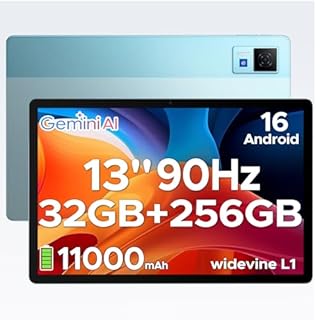 DOOGEE U13 Tablet, FHD+ Tablet 13 Pollici Android 16, 32GB RAM+256GB ROM(TF 2TB) 11000mAh 18W, 2.2GHz UNISOC T7280 Octa-Core Gaming Tablets, 90Hz Widevine L1/13MP/BT 5.0/5Ghz WiFi/GPS/4 Altoparlanti