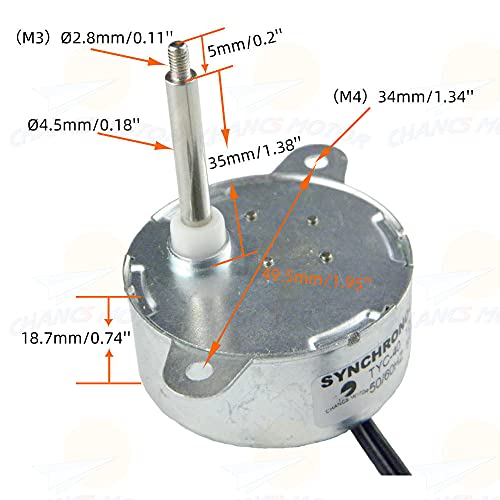 Chancs Tyc40 Small Synchronous Motor 12V 5Rpm Ac Shaft 35Mm For For Fiber Optic Christmas Ornamen (2Pcs) #TOP5