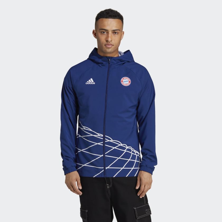adidas FC Bayern Graphic Windbreaker Men's, Blue, Size L