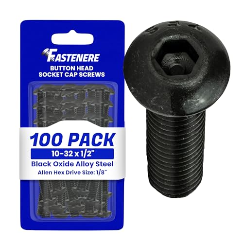 Fastenere Button Head Socket Cap Screws - 10-32 x 1/2
