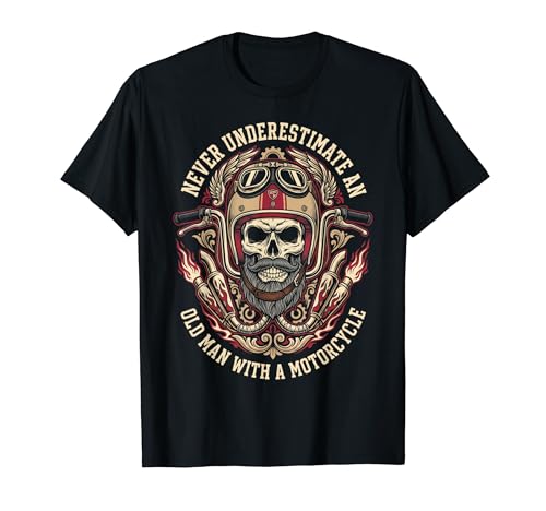 Never Underestimate an Old Man Biker Funny Mens Motorcycle T�V���c