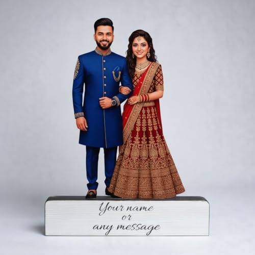 Image of Personalized Cutout Photo Frame - Caricature Frame Perfect For Display with Name or Message on Heavy Base - Unique Gift for Special Occasions