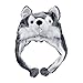 Bande Dessinée Animal Capuche Chapeau De Loup Automne Hiver Bonnets Drôle Fluffy Enfants Casquettes Doux Foulard Chaud Earmuff Peluche Huskies Chapeaux