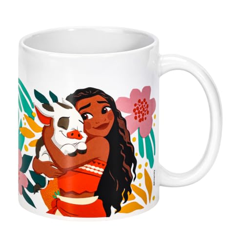 Image of Disney Moana 11oz Ceramic Mug – Moana & Pua Tropical 325ml Coffee Cup, Dishwasher & Microwave Safe, Officially Licensed Gift for Kids & Adults