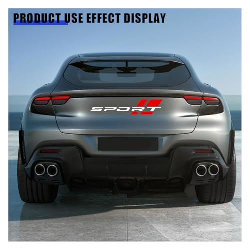 Image of 2PCS Car Sport Letter Logo Vinyl Decal, Exterior Accessories Fit for All Cars Side (White&Red)