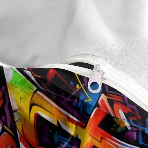 Housse de couette 140x200 microfibre imprimée graffiti style urbain - 8