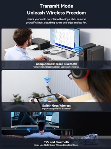 Adaptador auxiliar Bluetooth 5.1 receptor e transmissor recarregável para fones de ouvido Airpods, a