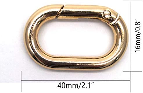 4Pcs Gold Metal Spring Snap Hook, 1.5" Oval Snap Clip Trigger Spring Keyring Buckle, for Outdoor, Camping, Fishing, Hiking, Travelling Quick Link Lock Ring Hook and DIY Coin Purse Making. image 4