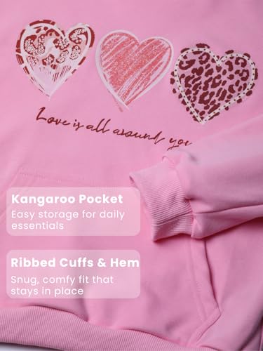 Image of WELAKEN Cotton Hoodie Sweatshirt for Girls Kids & Teens Long Sleeve Pullover with Kangaroo Pocket