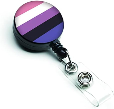 Caroline's Treasures CK7997BR Genderfluid Pride Retractable Badge Reel for Nurses ID Badge Holder with Clip Retractable Employee Badge Holder, Belt Clip, Multicolor image 4