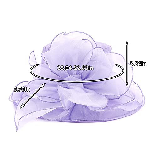 Testudineus Women Organza Bow-Knot Church Hat Fascinator Cap For Tea Party Bridal Wedding Dress Sun Hat #TOP5
