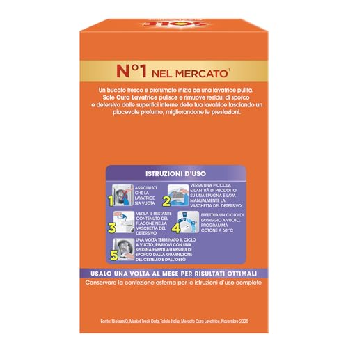 Sole Cura Lavatrice Freschezza Floreale, Confezione da 1 Cura Lavatrice da 250 ml - Immagine 1