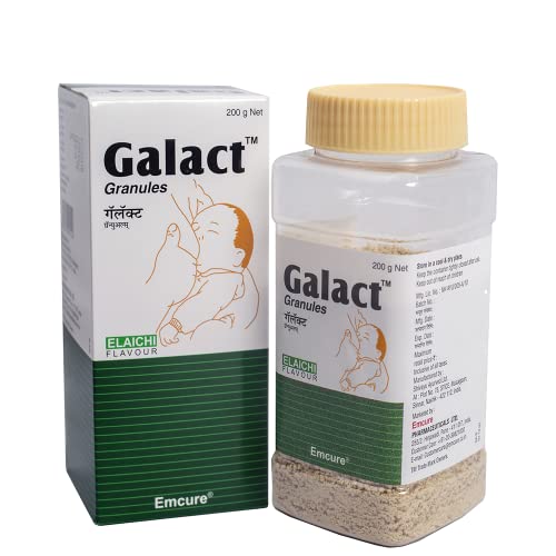 Emcure Galact Granules – Breast Feeding Supplement – Increase Milk supply – Lactation Supplement – Flavor – 200 g Emcure Galact Granules – Breast Feeding Supplement – Increase Milk supply – Lactation Supplement – Flavor – 200 g