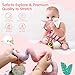 XIXILAND Car Seat Toys for Babies 0-6 Months Boy Girl Stroller Toys, Baby Toys Infant Toys 0-6 Months Crib Hanging Toys, Newborn Toys 0 3 6 9 12 Months Brain Development - Music Mirror Rattles Teether