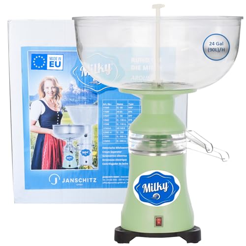 Electric Cream Milk separator Milky FJ90 PP (115V) | Efficient Raw Milk Processing for Cow, Goat, Sheep, and Camel | 24 Gal/Hour | Made in the EU | 2-year Warranty