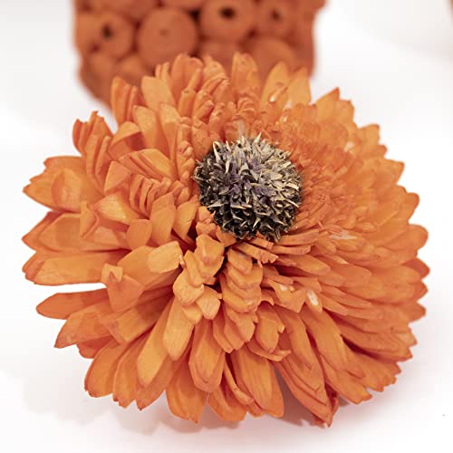 Image of ANDALUCA Orange Decorative Vase Filler Bag with Mini Pumpkins, Orbs, Balls & Flowers Bowl Filler Decor (Pumpkin Orange)