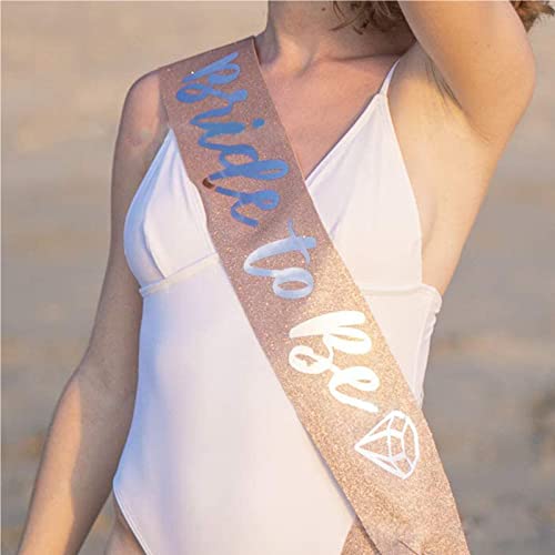 Bymivofun Bride to Be Tiara Sash Veil Set, Accessoires de Fête de Poule avec Bride to Be, pour Mariée, Enterrement de Vie de Jeune Fille, Soirée Entre Filles, Mariage, Douche Nuptiale – vue 4