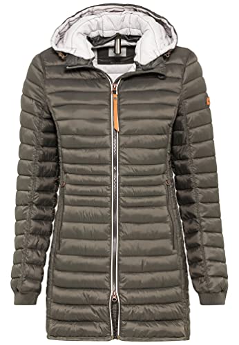 Preisvergleich Produktbild camel active Damen leichter Wasserabweisende Steppmantel mit abnehmbarer Kapuze JACKET, Dunkelgrün, 38