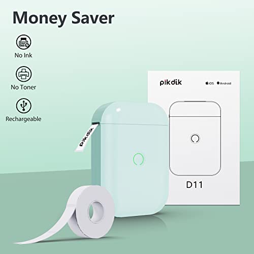 Pikdik Mini Bluetooth Label Makers - D11 Blue Label Maker Machine With Tape Portable Label Printer Labeler For Labeling Jars Bins Home Organizing Office #TOP5