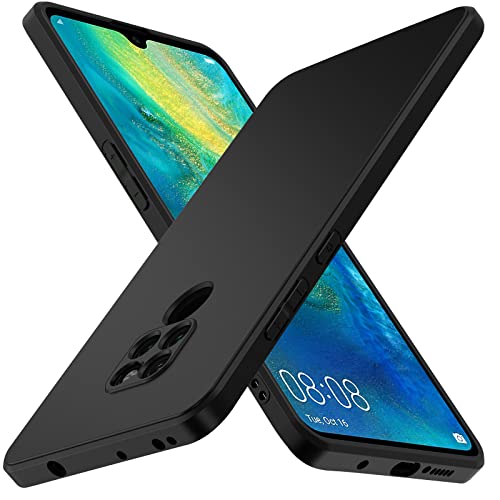 ivoler Silikon Hülle für Huawei Mate 20 mit Kameraschutz, Ultra Dünne Weiche Stoßfest Schutzhülle Flexible TPU Matte Schwarz Handyhülle Kratzfest Hülle Cover