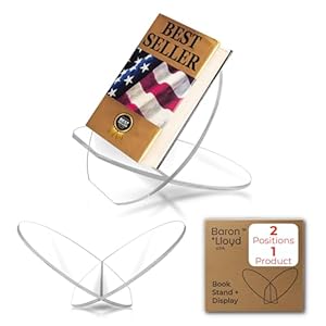 B+L USA Acrylic Book Stand – Clear Acrylic Book Holder – Premium Acrylic Book Stands for Display – Large Round 11 inch Open Book Display Stand – Open Book Holder – Acrylic Book Display Stand