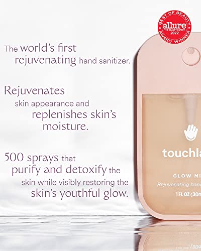 Touchland Glow Mist Rejuvenating Hand Sanitizer Spray, Rosewater Scented, 500-Sprays Each, 1Fl Oz #TOP2