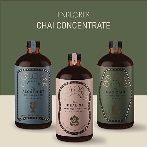 Explorer Honey Chai Tea Concentrate | Organic Spiced Masala | Instant Liquid Mix | Iced Or Hot Latte| Father's Day Gifts I 32 Oz Makes 20 Cups | 1:1 Concentrated #TOP6