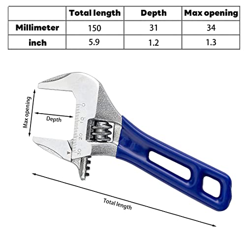 Ncheli Adjustable Wrench, Large Opening Adjustable Wrench - Image 2