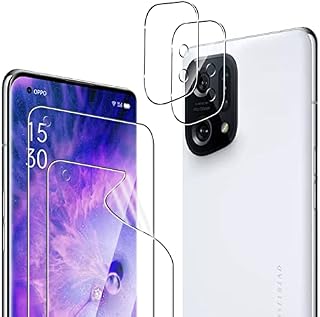 TUTUO [2+2 Pack Compatible with OPPO Find X5 5G Screen Protector + Camera Lens Protector, [Anti-Scratch] [Bubble Free] Soft TPU (NOT Glass) Full Coverage HD Protective Film