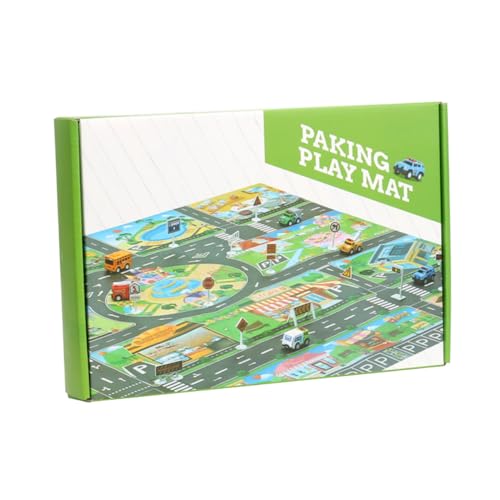 NAMOARLY 1Juego Tapete De Estacionamiento De Tráfico para Alfombra De Interior con Coches De Juguete Educativo para Desarrollo Infantil