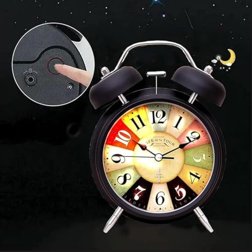 Image of Blairmore Alarm Clock, Silent Non Ticking Small Clock, Battery Operated, Simple Design, Old Fashioned Style Ideal Decor, for Bedroom, Bedside, Desk, Adult, Kid, Gift (Tween Rainbow)