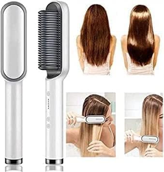 ZYNDRA 3 in 1 Ceramic Fast Hair Straightener Comb Brush Hair Styler Hair Straightening Iron Machine for Women PTC Heating Electric Comb Hot Brush with 5 Temperature, Ionic Care, 30s Fast Heating 3 41dB79PNNWL