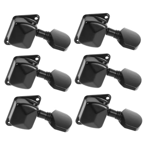 WESIEVYA Clavijas De Afinación Guitarra Acústica Afinadores Eléctricos Perillas Negras Tornillos De...