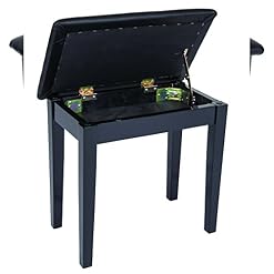 Kinsman KPB01BRN Banc de piano avec rangement Marron - Les Beatles, Paul McCartney, John Lennon, RIngo Starr, George Harrison Kinsman KPB01BRN Banc de piano avec rangement Marron – Image 2