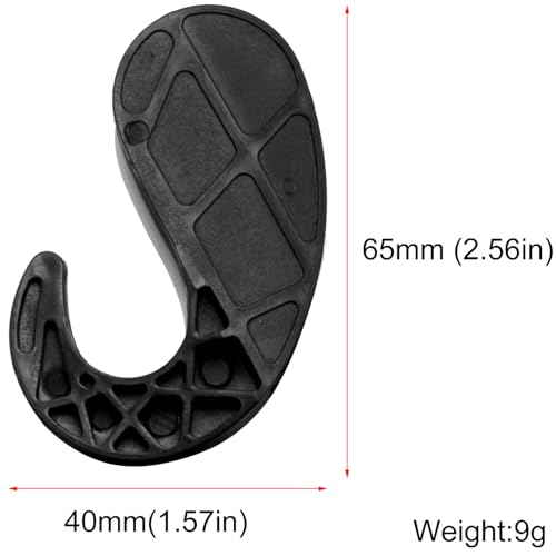 LUORNG 8PCS Black Elastic Hooks 2.56x1.57in Mesh Bag Hooks PP Plastic for Luggage Item Fixing Car Storage Bag Hanging Device by LUORNG - Used condition - Image 3