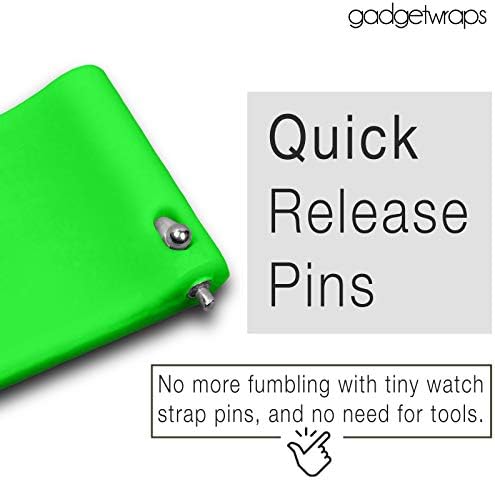 GadgetWraps Silicone Watch Band Strap with Quick Release Pins Compatible with Gizmo Watch, Samsung, Pebble Hyper Green, 20mm Quick Release - 2