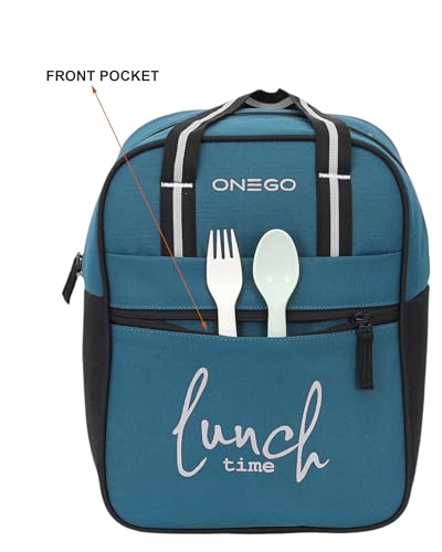 Image of Durable & Lightweight Lunch Bag | Trendy Water-Resistant Tiffin Bag & Meal Holder for Office, School, Travel & Picnic, Stylish, Insulated Design for Men, Women & Kids. (T-Blue)
