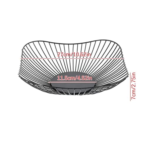 Cesta de fruta encimera de metal, soporte rectangular grande para aperitivos 3