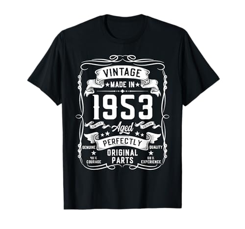 Vintage 1953 73yr 73rd Birthday Gifts for Men 73 Years Old T-Shirt