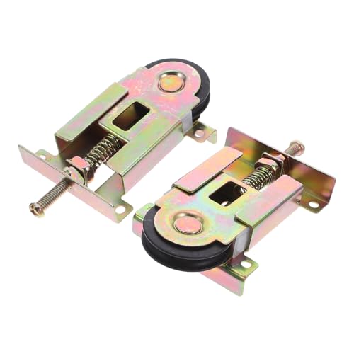 NUOBESTY Roulettes pour Portes de Placard Coulissantes, Lot de 2, Roulements à Billes Pom, Acier Embouti, Réglables, Compatibles Portes Miroir Bois, Facile