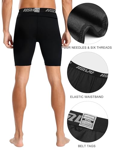 Image of Men's Compression Shorts Underwear, Athletic Workout Base Layer, 4-Way Stretch Moisture-Wicking for Running, Gym, 3 or 5 Pack